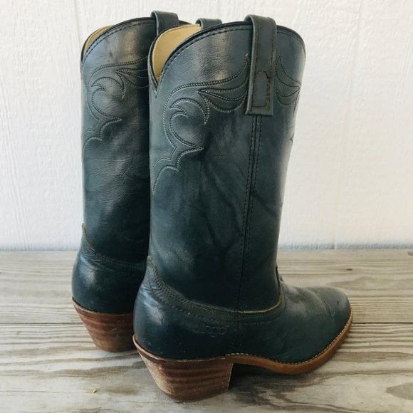 Vintage Dingo Acme Cowboy Western Boots Mens Sz 8 EW Gray Leather Campus - Picture 6 of 11